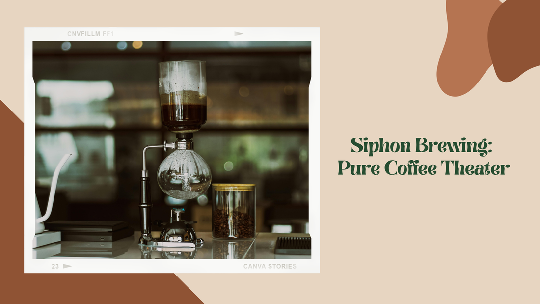 Siphon coffee brewing setup in action with glass chambers and visible vapor