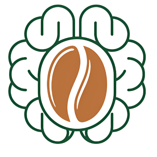 Neobean logo icon of a coffee bean inside a brain.