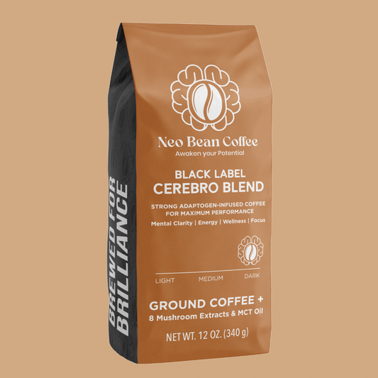 Neobean Adaptogen Infused Coffee with MCT oil for Mental Clarity, Energy, Wellness and Focus. 