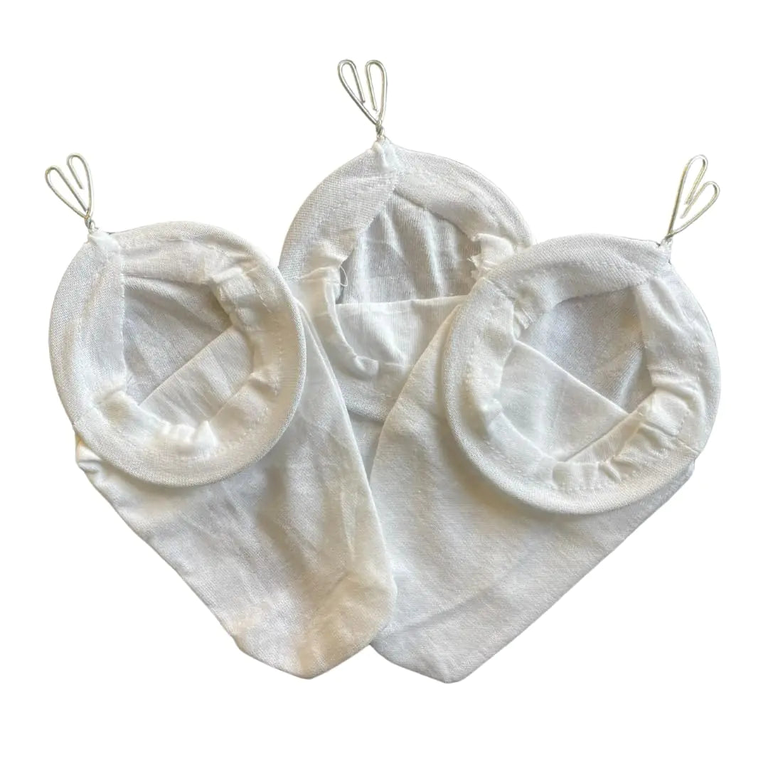 Generic Cloth Coffee Filter Reuseable Strainer with Wire Handle 3-Pack Pour over coffee filter Large White