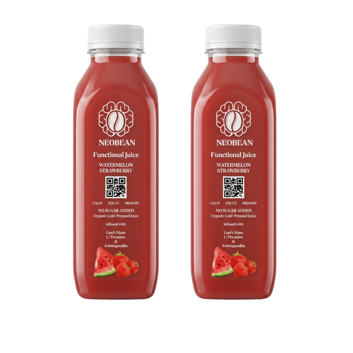 Neobean FLO Organic Cold-Pressed Juice with Lionsmane, L-Theanine & Ashwagandha - MIAMI ONLY 100% Fruit Juice