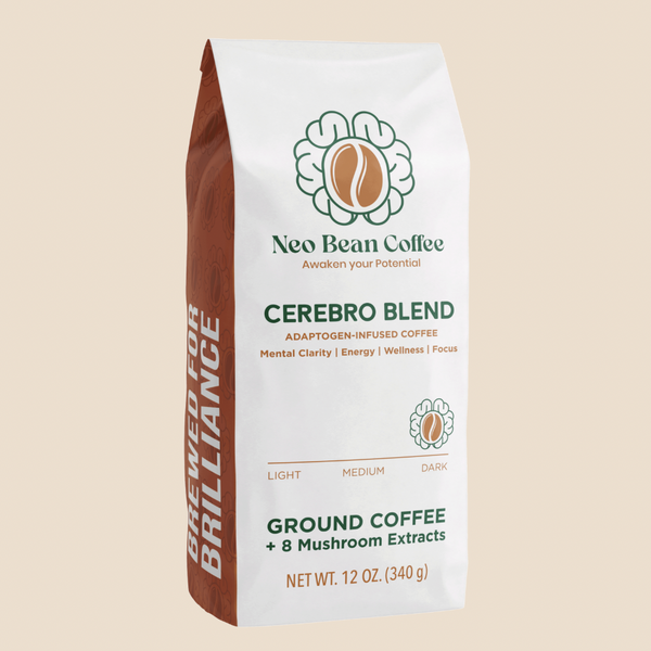 Neobean Adaptogen Infused Coffee for Mental Clarity, Energy, Wellness and Focus. 