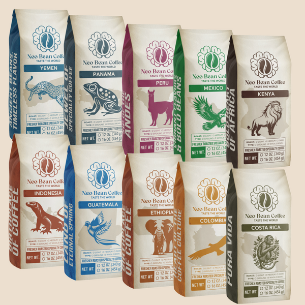 World Coffee Sample Pack - 5 Countries Freshly Roasted Specialty Coffe