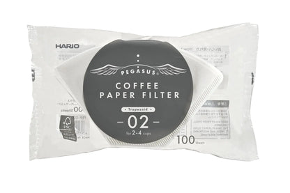 Hario Pegasus Flat Bottom Filters Size 02 White 100ct